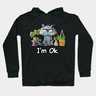 I’m Ok Funny Gardening Plants And Cats lover Hoodie